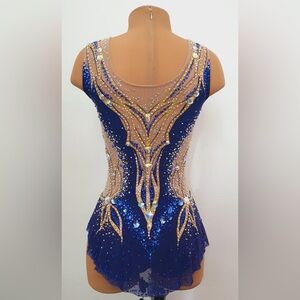 Blue and Gold Kids Dance Costume